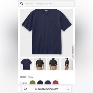 Blue  V-Neck T-Shirt Duluth men’s